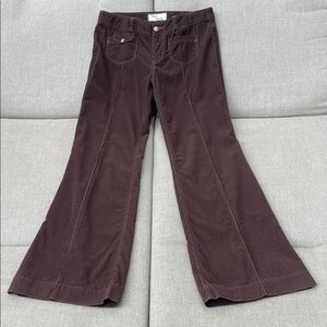 BICA CHEIA x ANTHROPOLOGIE Chocolate Brown Wide Leg Corduroy Pants